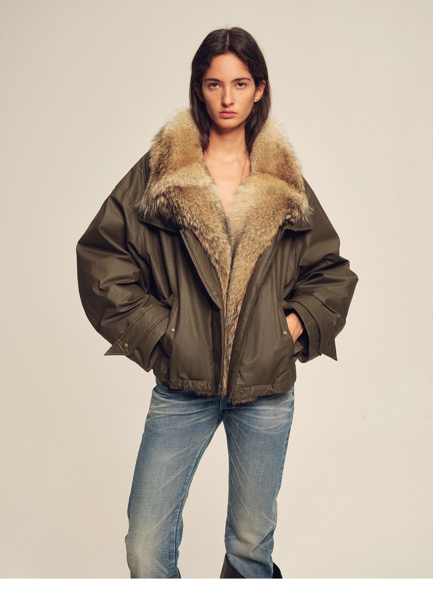 Firelady Fur Women's down fur parka Coyote and Raccoon Fur Collar-“The long night is coming”-0
