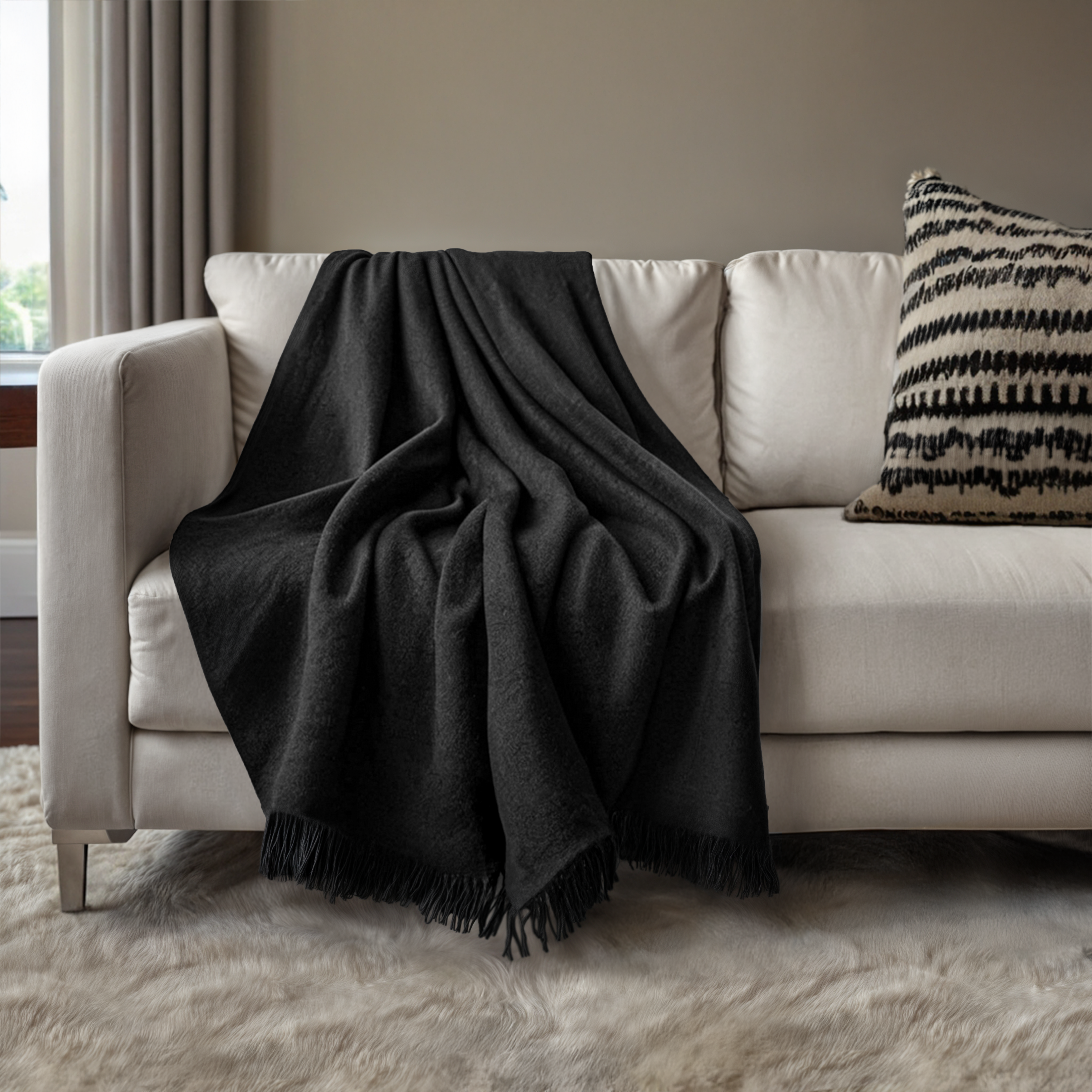CASHMERE WOVEN THROW WITH FRINGES-4