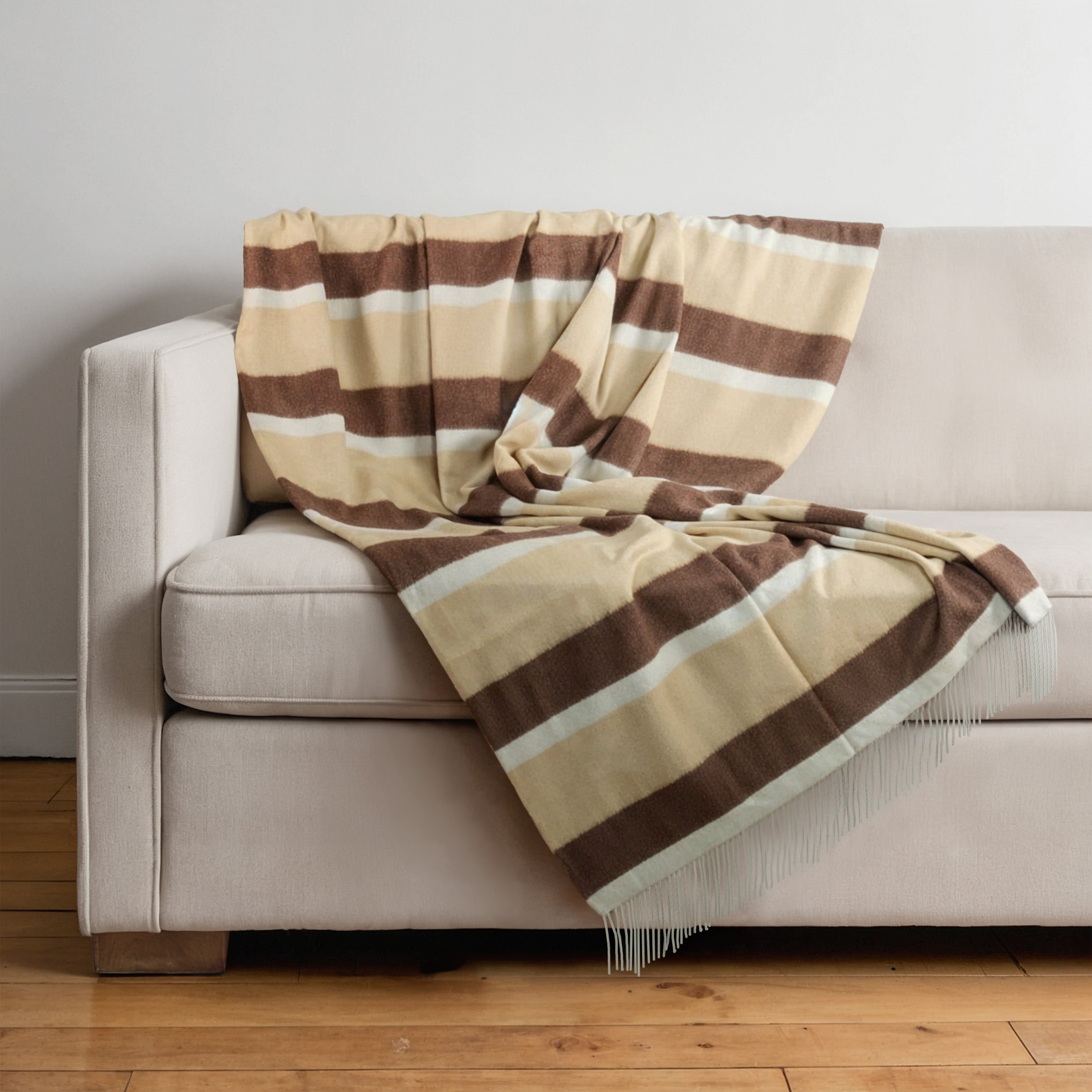 CASHMERE STRIPED WOVEN THROW WITH FRINGES-2