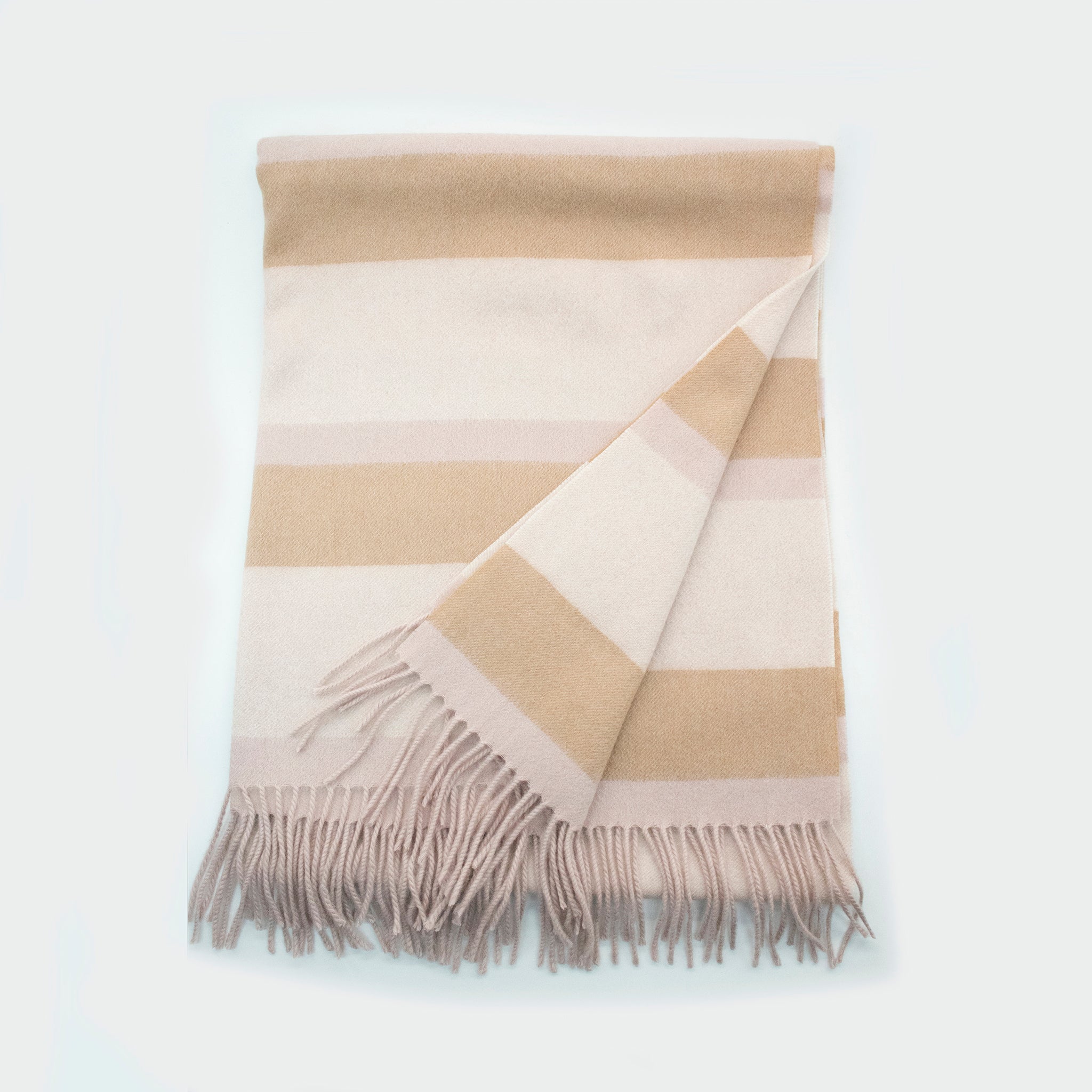 CASHMERE STRIPED WOVEN THROW WITH FRINGES-1