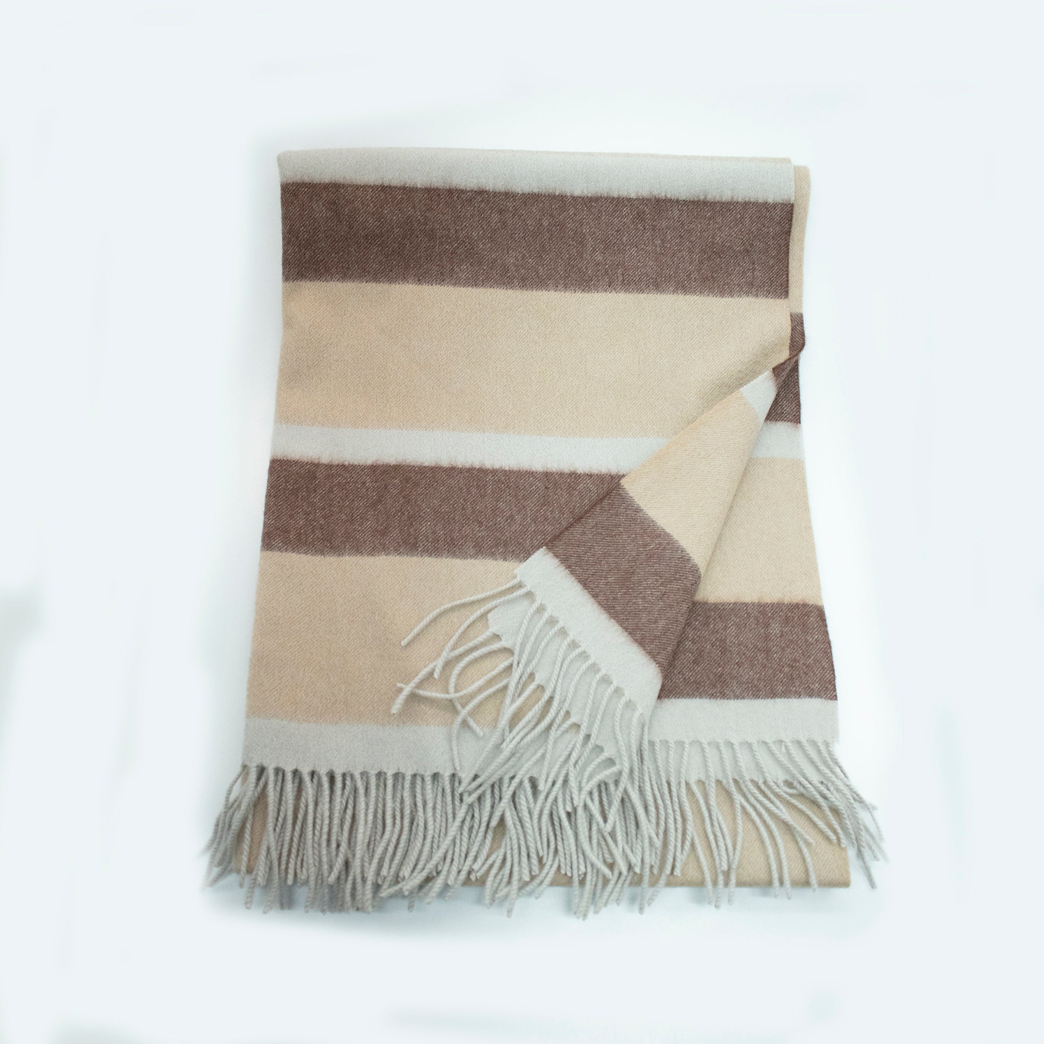 CASHMERE STRIPED WOVEN THROW WITH FRINGES-3