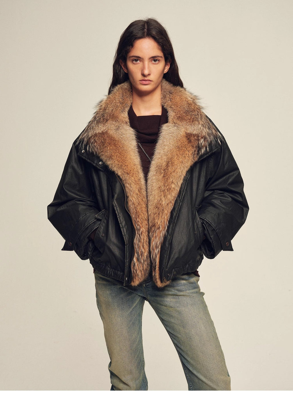 Firelady Fur Women's down fur parka Coyote and Raccoon Fur Collar-“The long night is coming”-1