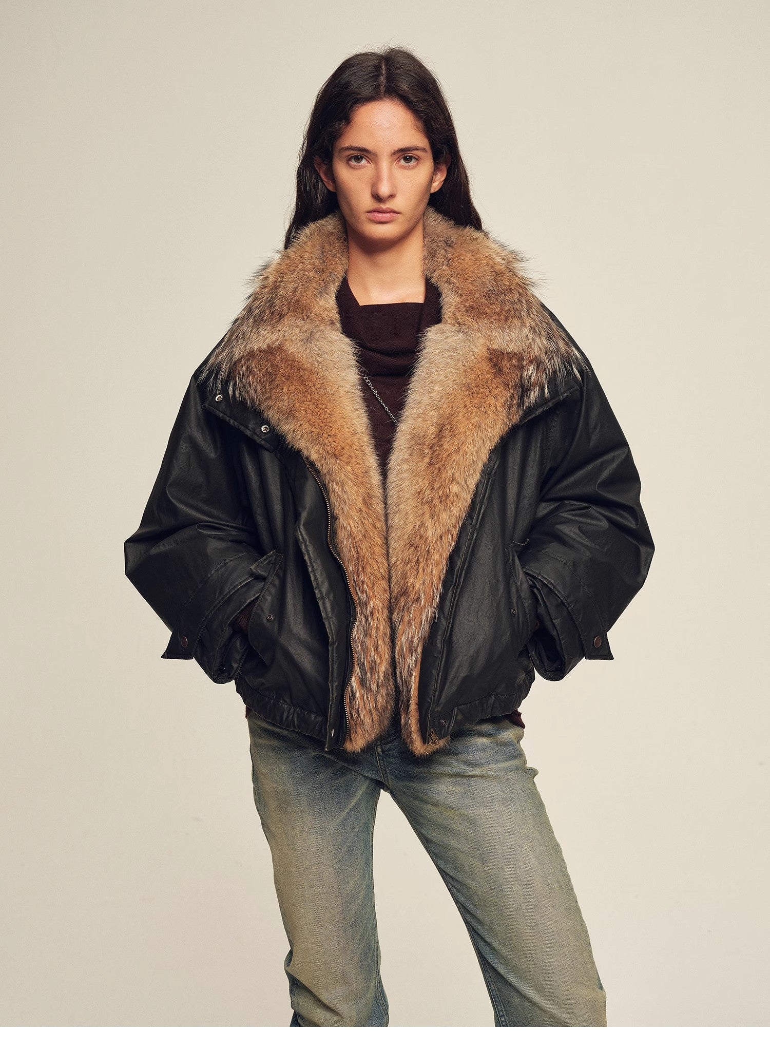 Firelady Fur Women's down fur parka Coyote and Raccoon Fur Collar-“The long night is coming”-1