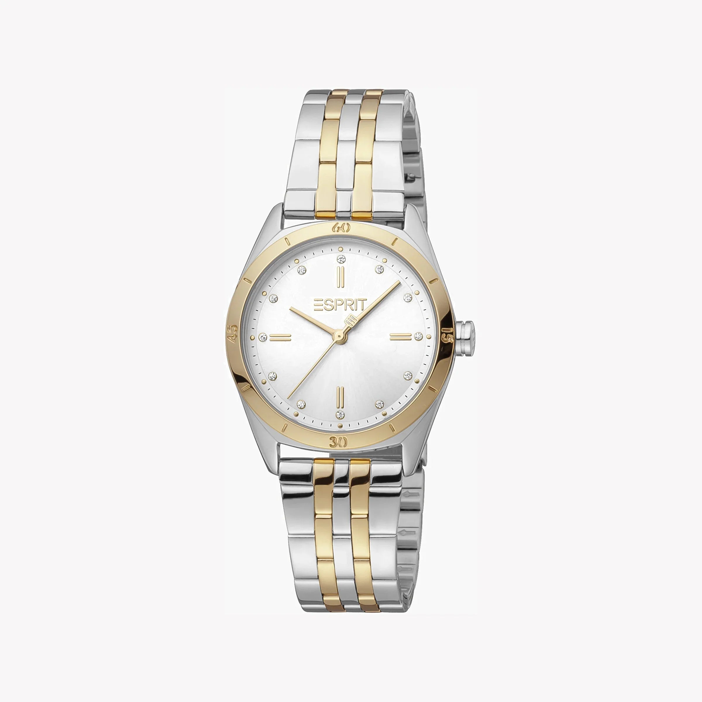 Esprit Women's Silver & Gold Stainless Steel Watch, Silver Dial | Es1l255m0055