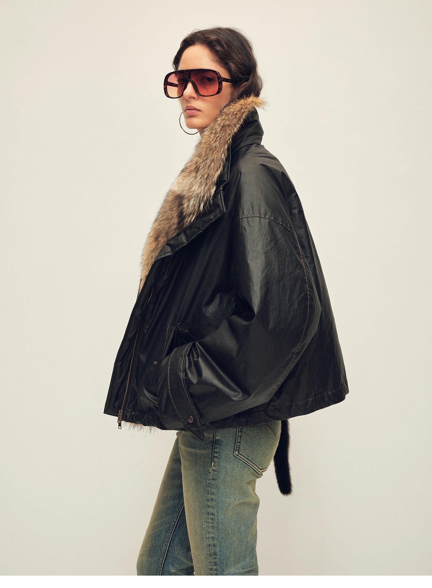 Firelady Fur Women's down fur parka Coyote and Raccoon Fur Collar-“The long night is coming”-4