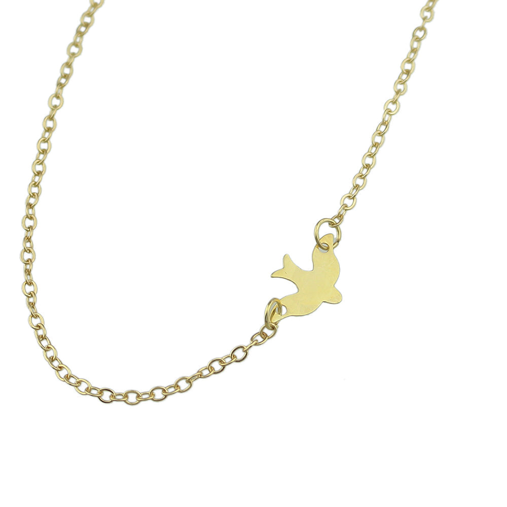Minimalist Jewellery Gold Silver Pigeon Chain Necklace Bird Collar Girl Gift-2
