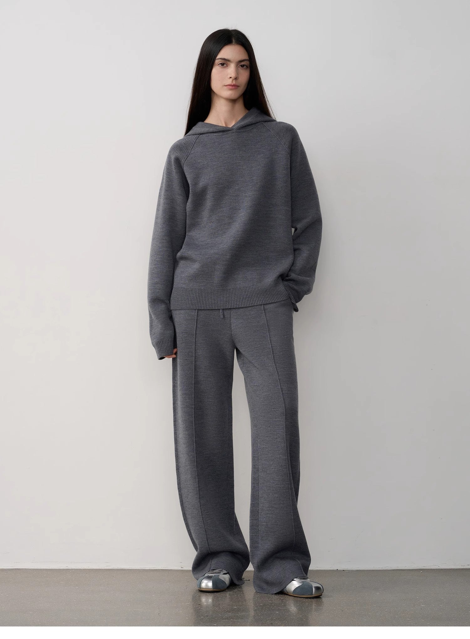 Fireladyfur Women's Wool Knit Hooded Set"Urban One"-15