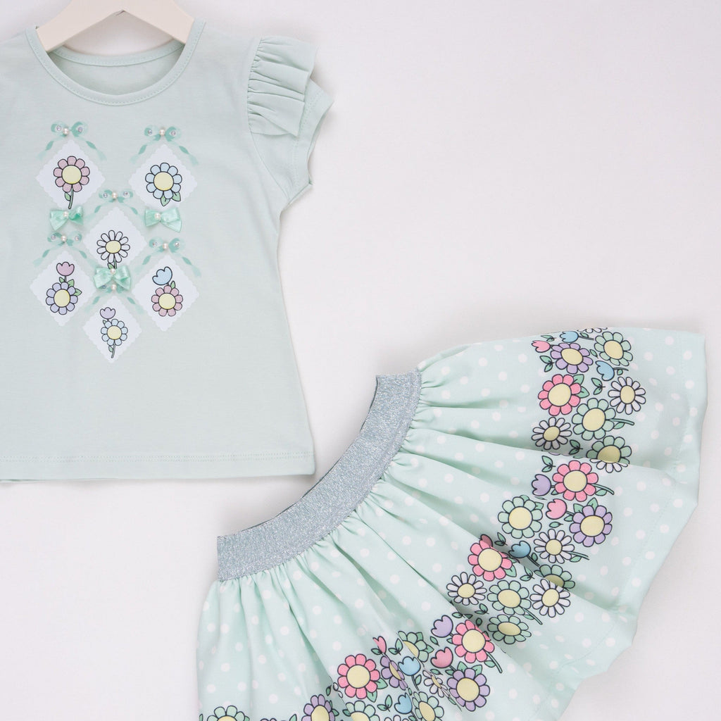 Blue Blossom Girl Skirt Set-2