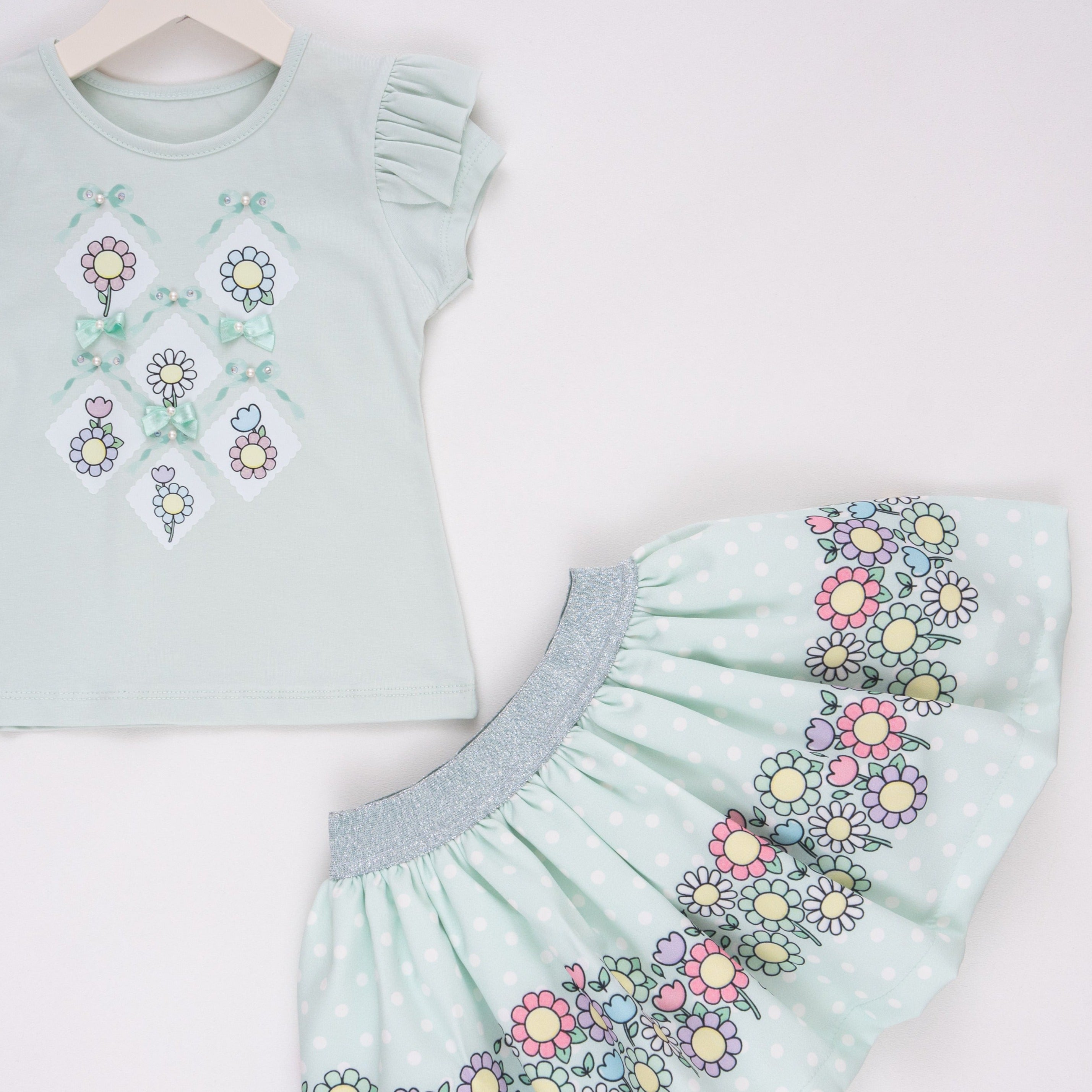Blue Blossom Girl Skirt Set-2
