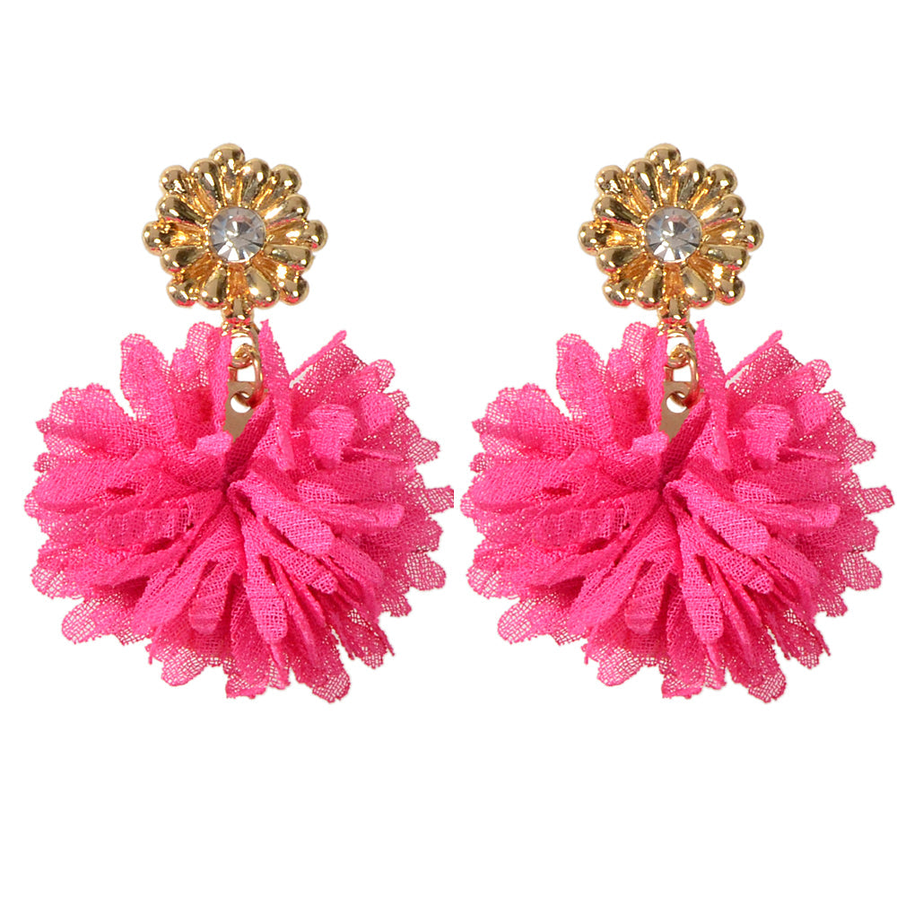 Lovely Jewellery Colorful Flower Drop Dangle Earrings Stunning Women Accessories-5