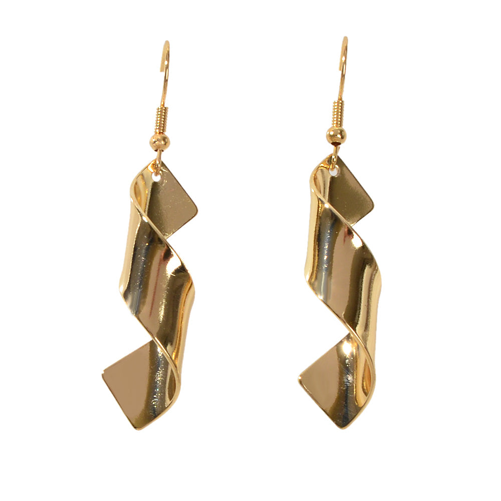 Punk Style Women Accessories Silver Geometric Spiral Dangle Statement Earrings-3