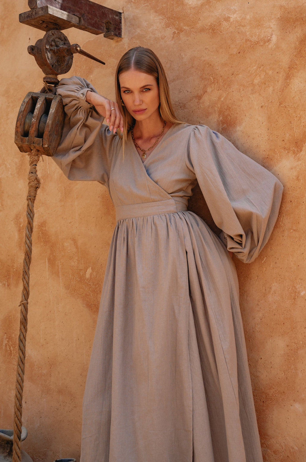 Emerie Long Sleeve Wrap Dress-0