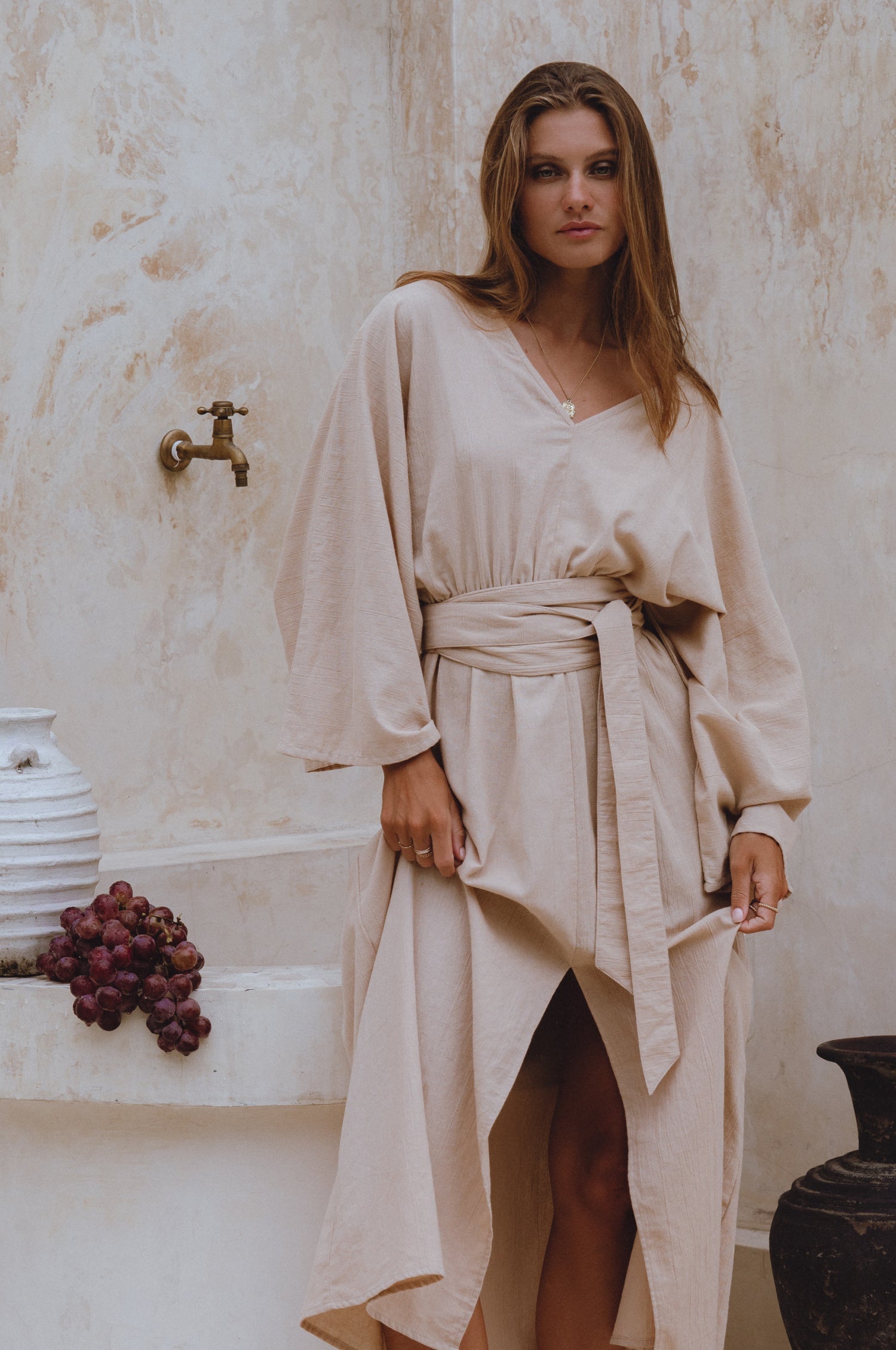 Hana Linen Kimono Dress-5