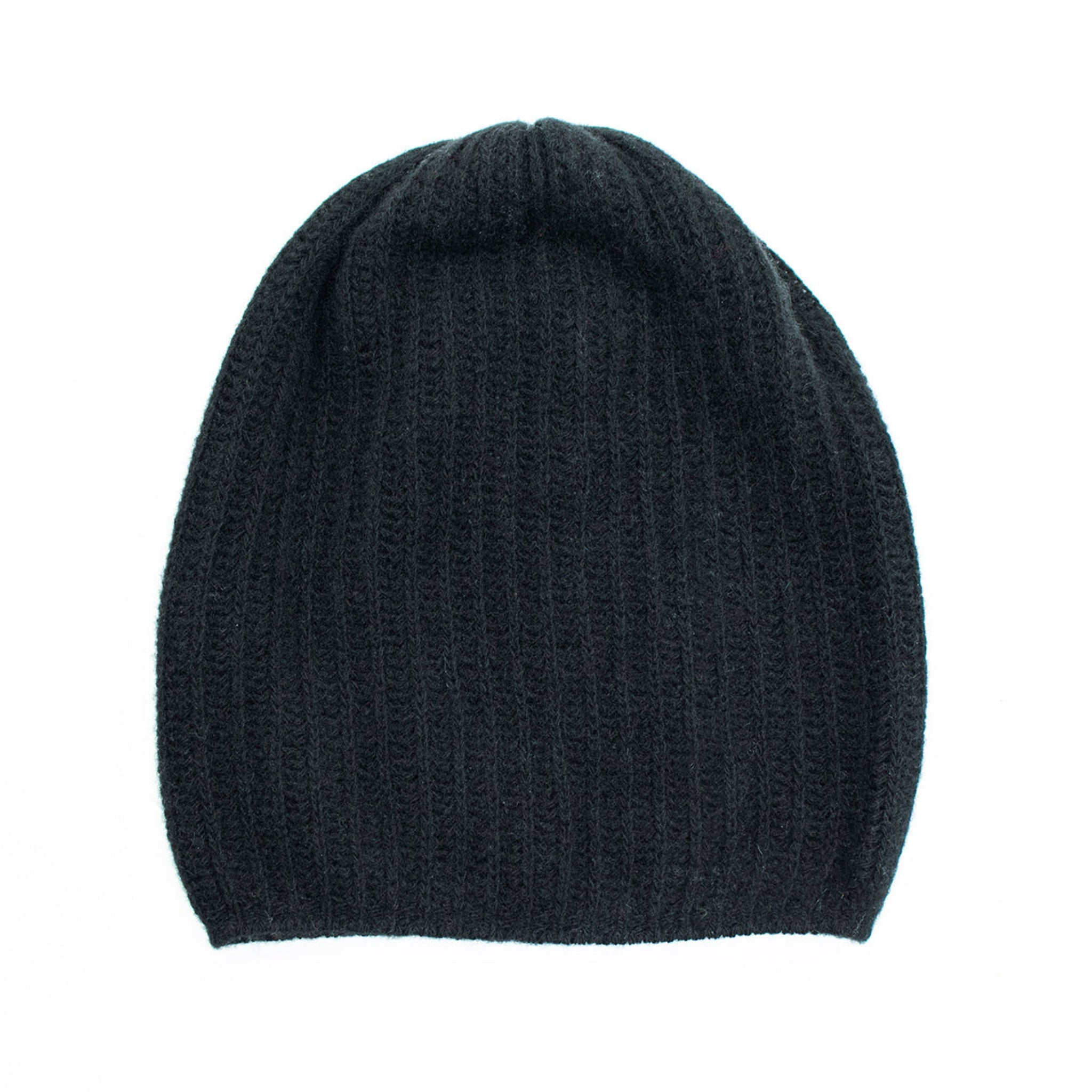 CASHMERE SLOUCHY RIBBED HAT-7