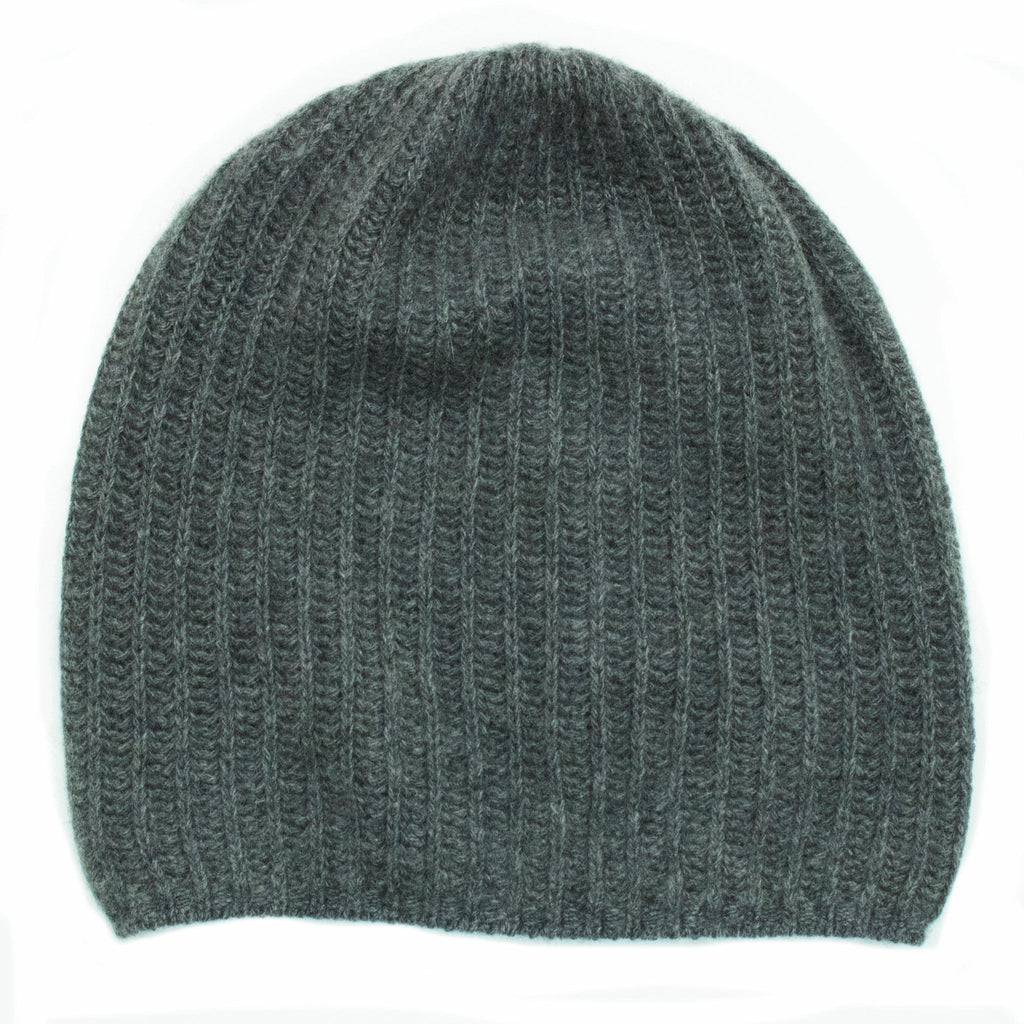 MEN'S CASHMERE SLOUCHY RIBBED HAT-1
