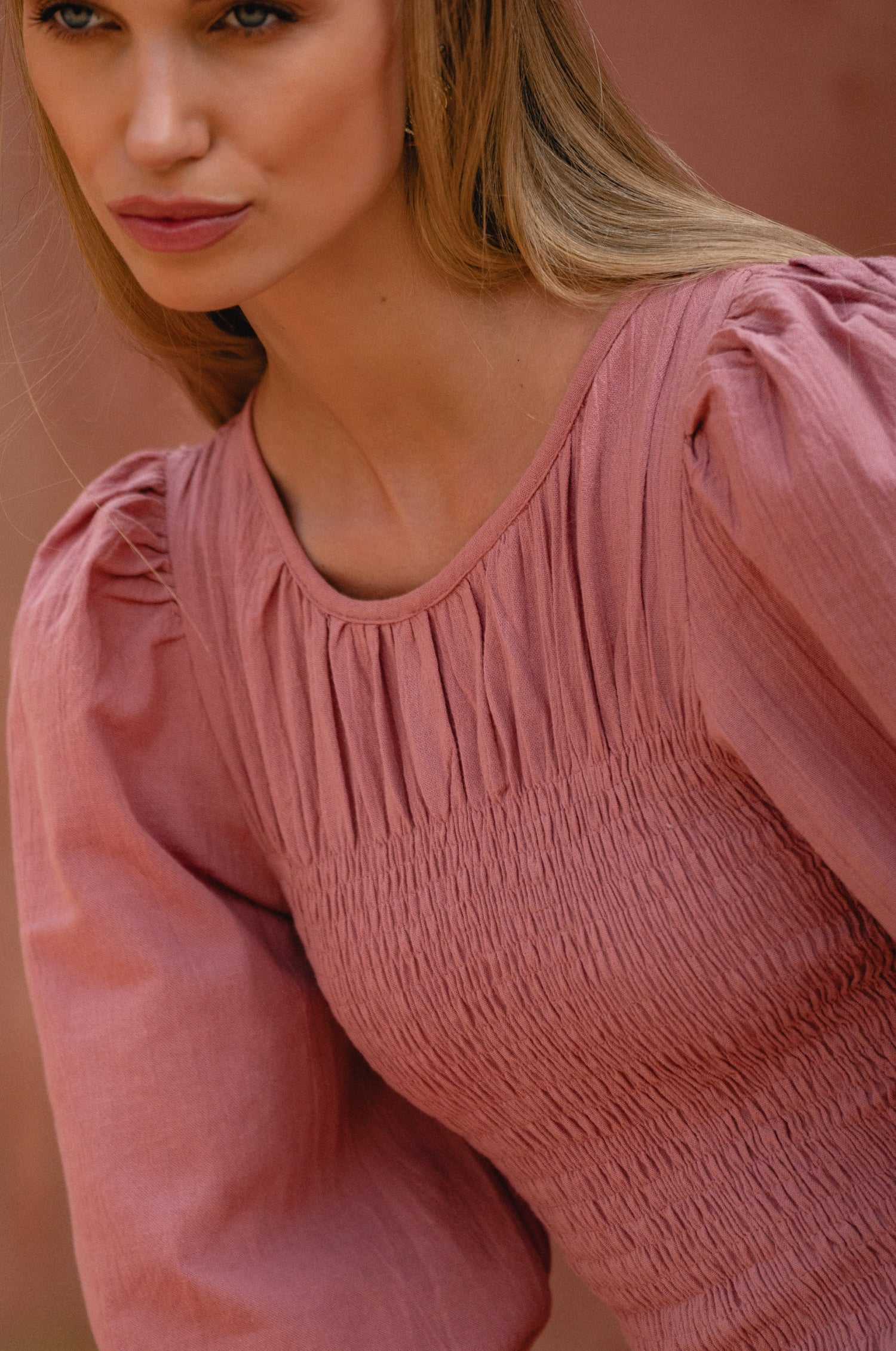 Jaffa Smocked Linen Top-4