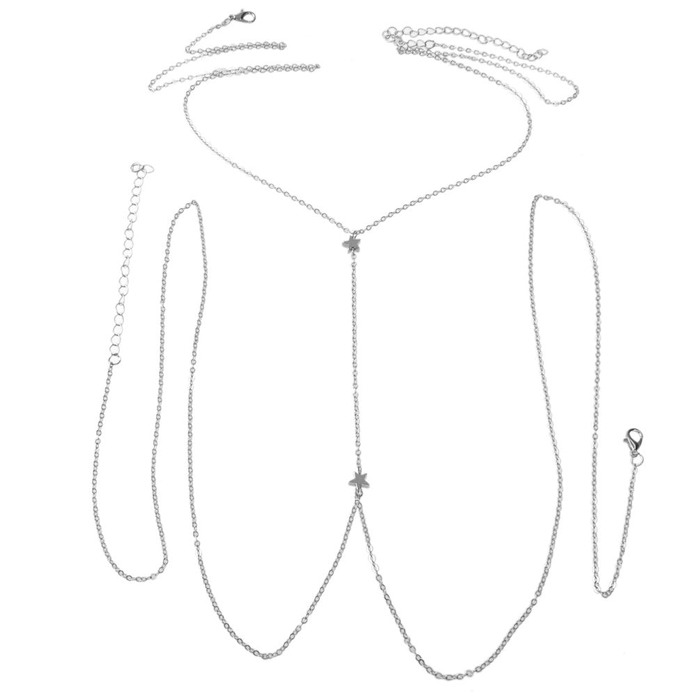 Sexy Belly Chain Star Gold Silver Waist Link Body Chain Belly Necklce Jewellery-3