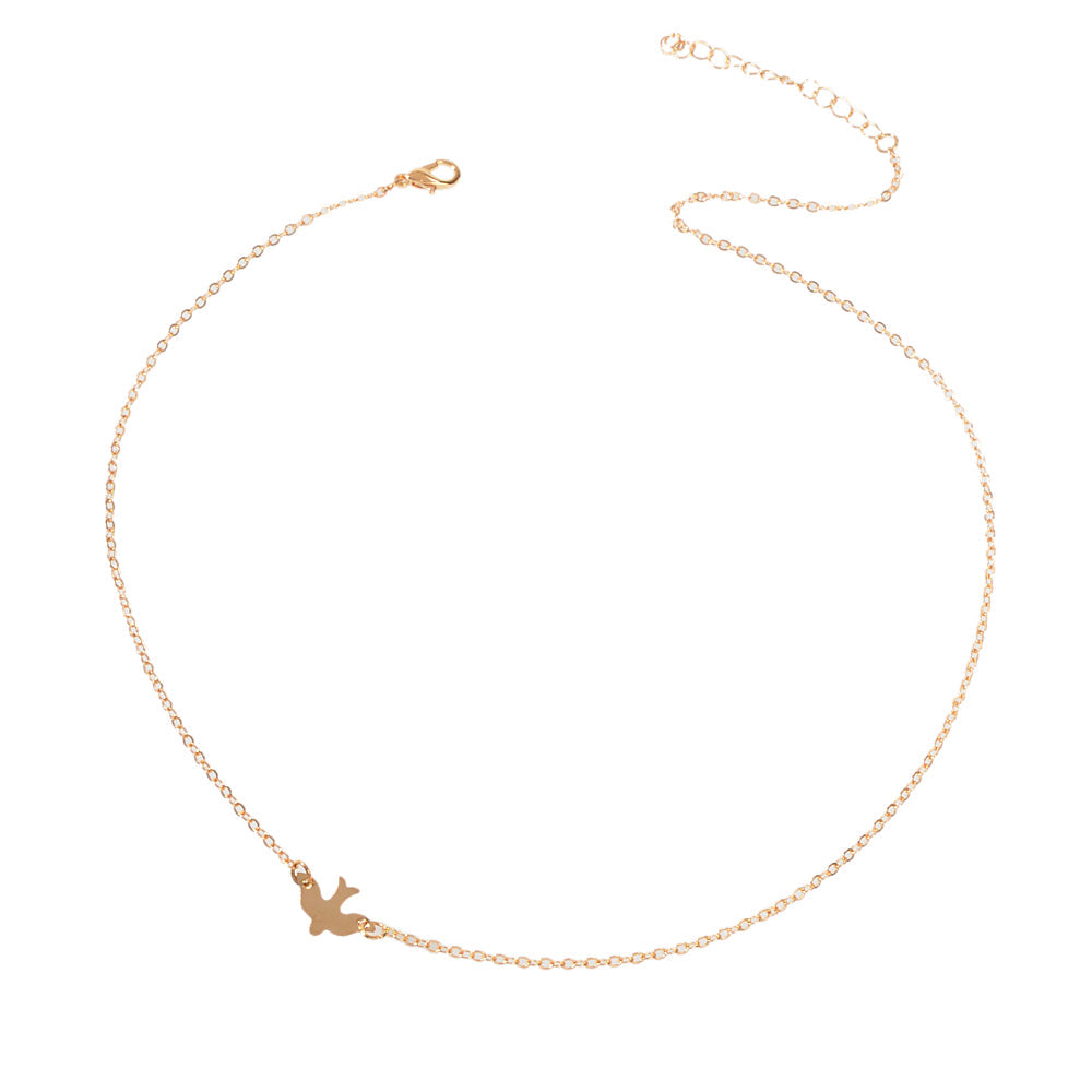 Minimalist Jewellery Gold Silver Pigeon Chain Necklace Bird Collar Girl Gift-4