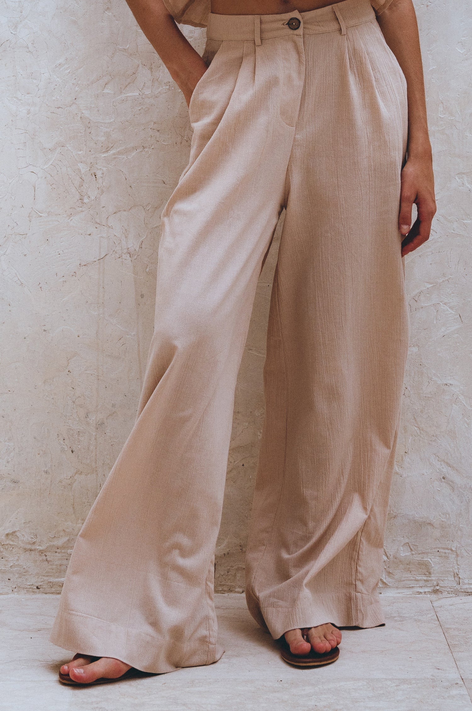 Raya Wide Leg Linen Pants-4