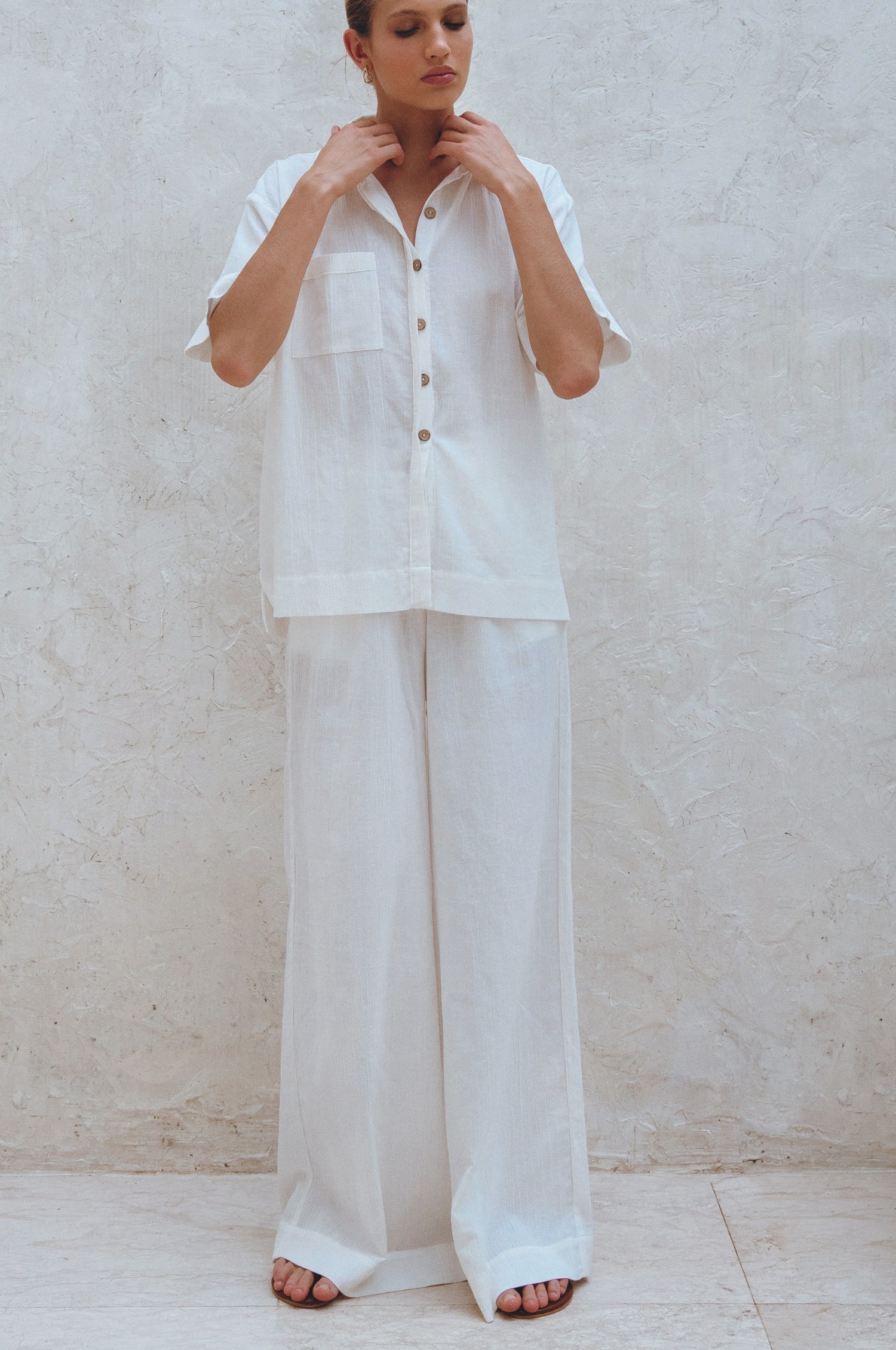 Raya Wide Leg Linen Pants-5