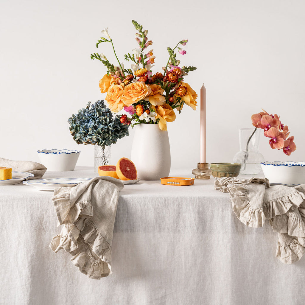 100% Linen Napkin Set Ruffles