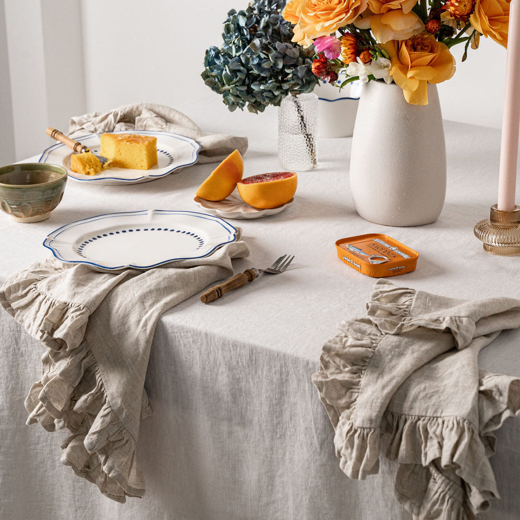 100% Linen Napkin Set Ruffles