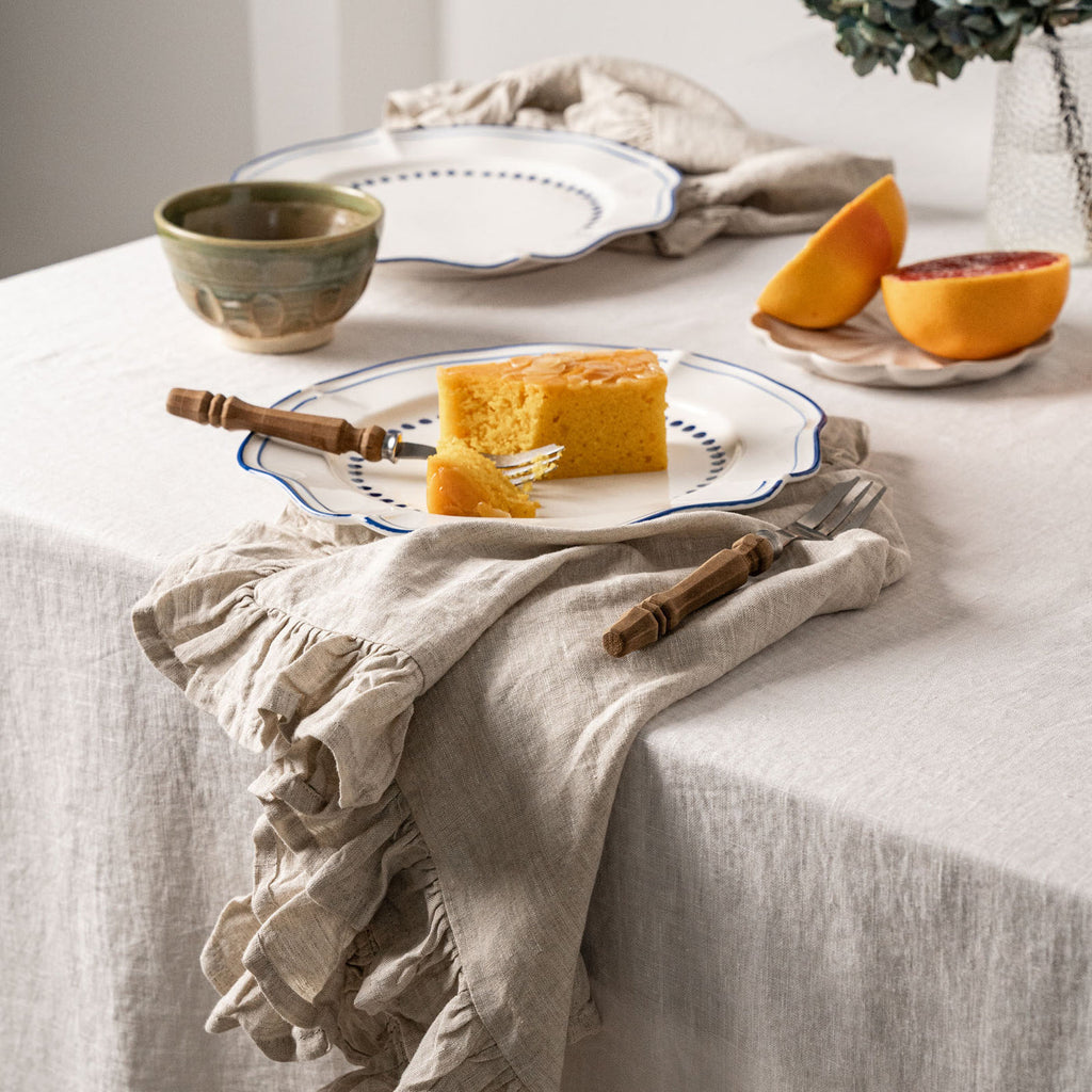 100% Linen Napkin Set Ruffles