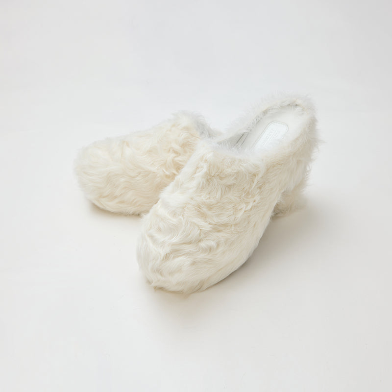 [FF × JW Collaboration - Fur-lined Slip-On Platform Sneakers] Casual and stylish design with wool, slip-on thick-soled sneakers that add height-5