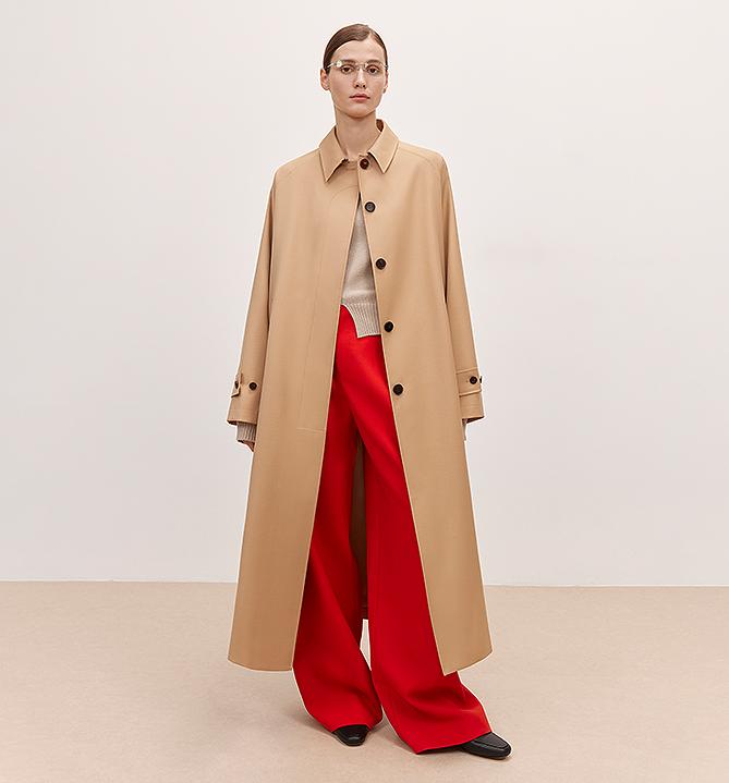 Women's Trench Coat Mid-Length British Wool Blend Petite-Friendly Overcoat "Fragrant Moment"-5