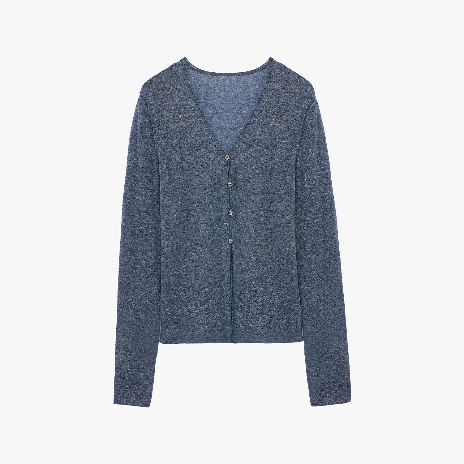 "Long Island Vacation" wool blend V-neck straight shoulder knitted cardigan spring-5