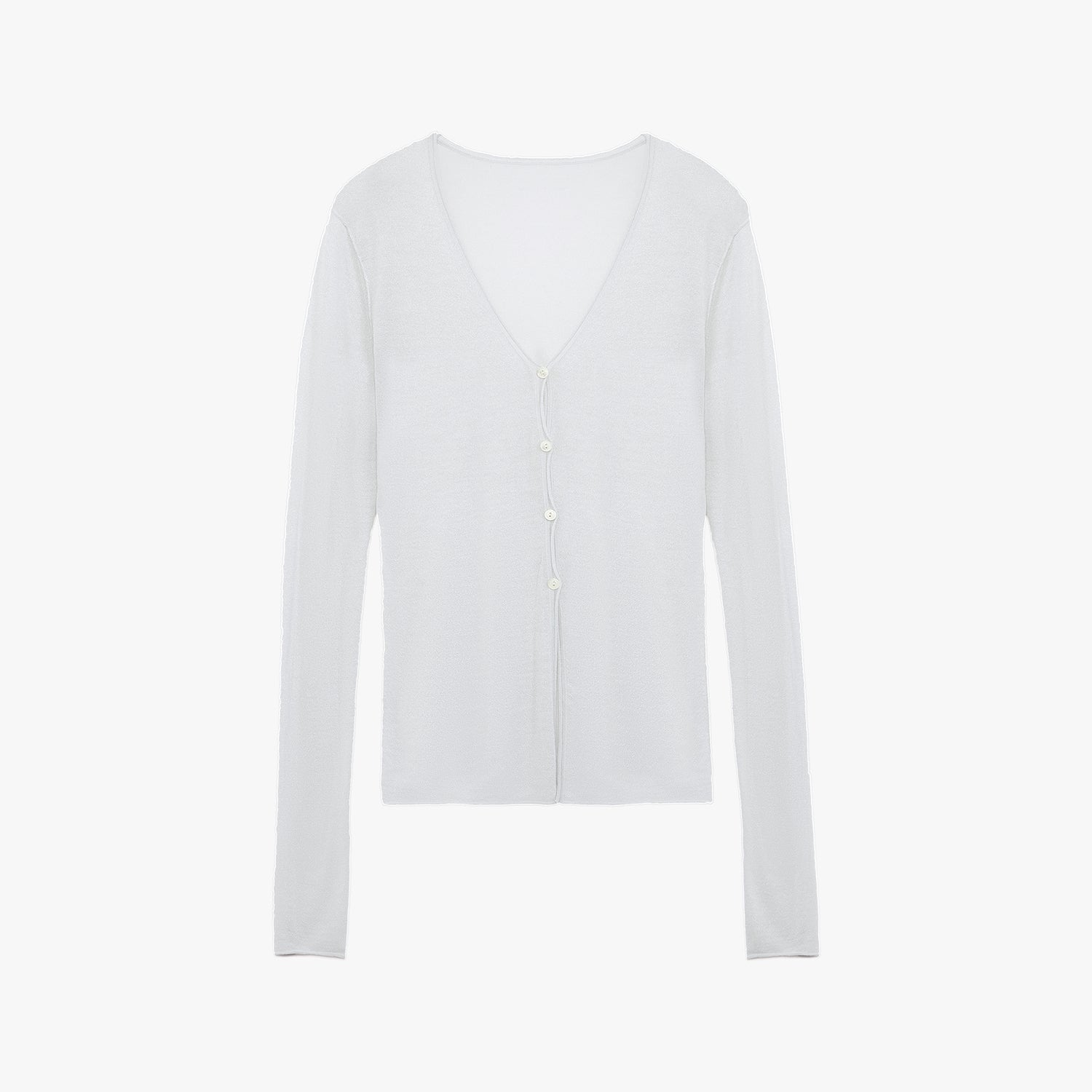 "Long Island Vacation" wool blend V-neck straight shoulder knitted cardigan spring-8