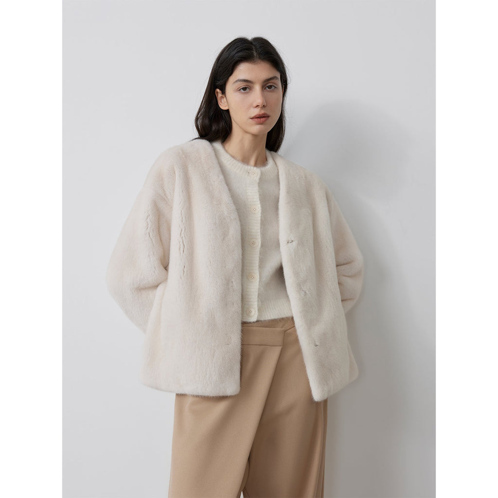 Louvre II Imported Simple Whole Mink Short Coat-2