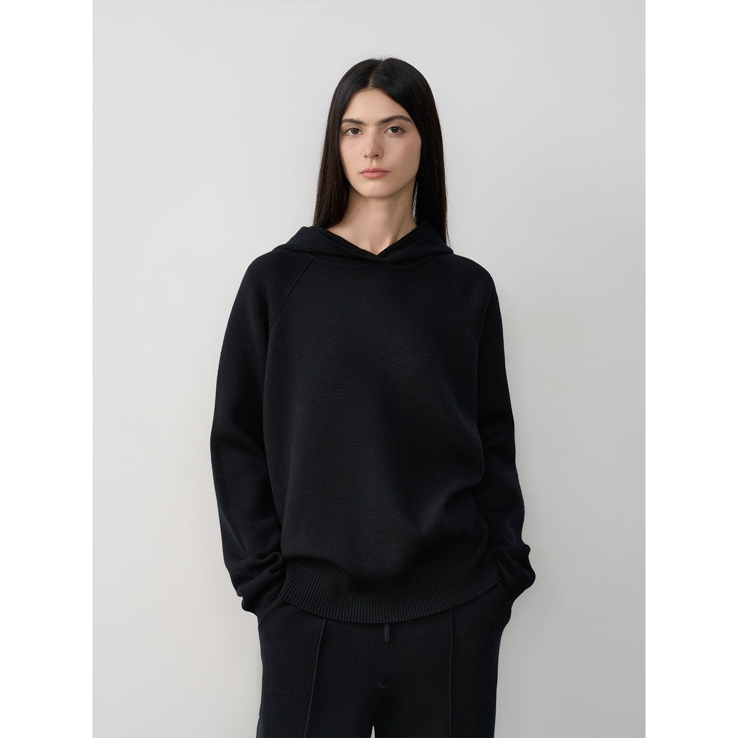 Fireladyfur Women's Wool Knit Hooded Set"Urban One"-11