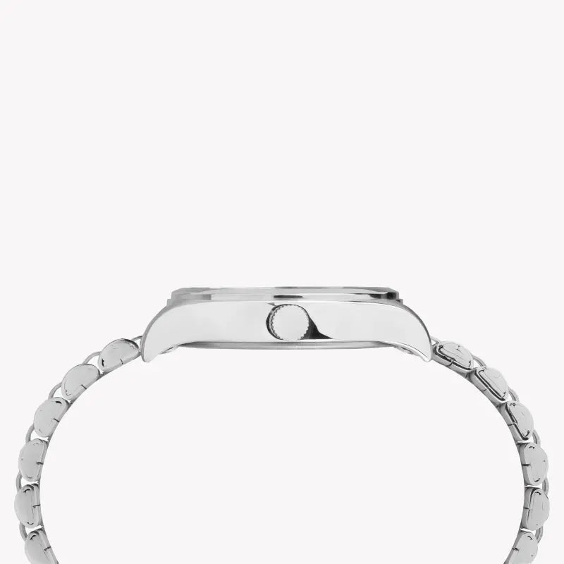 Timex Women's Silver Stainless Steel Watch, White Dial | Tw2r69400