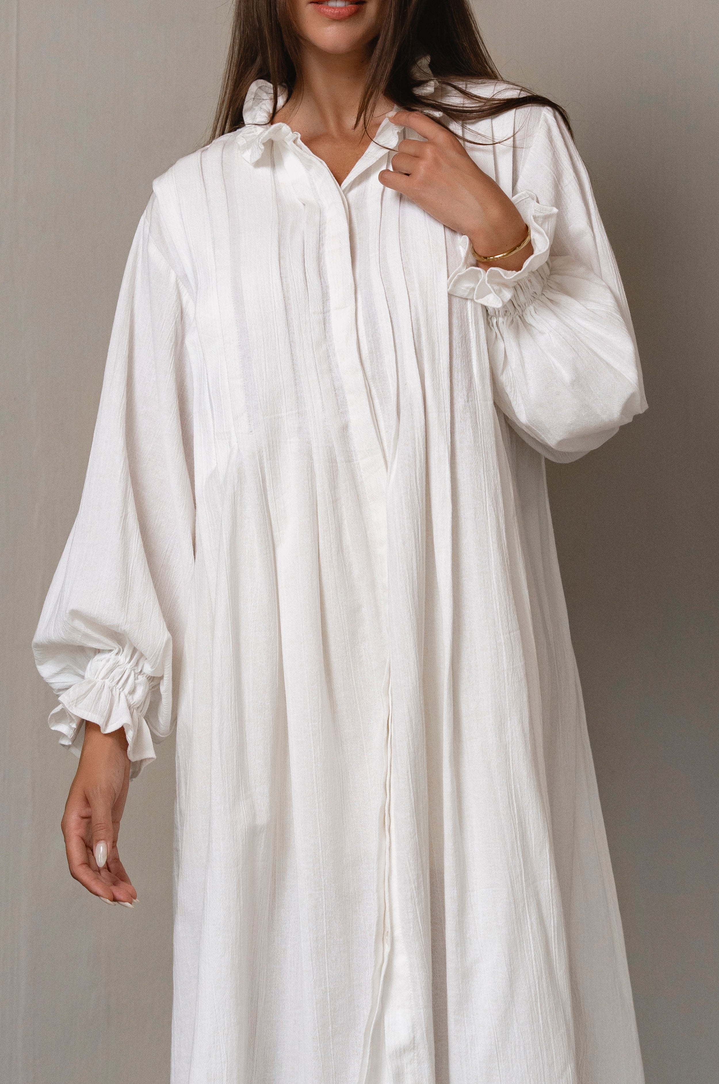 Yasmina Ruffle Linen Dress-4
