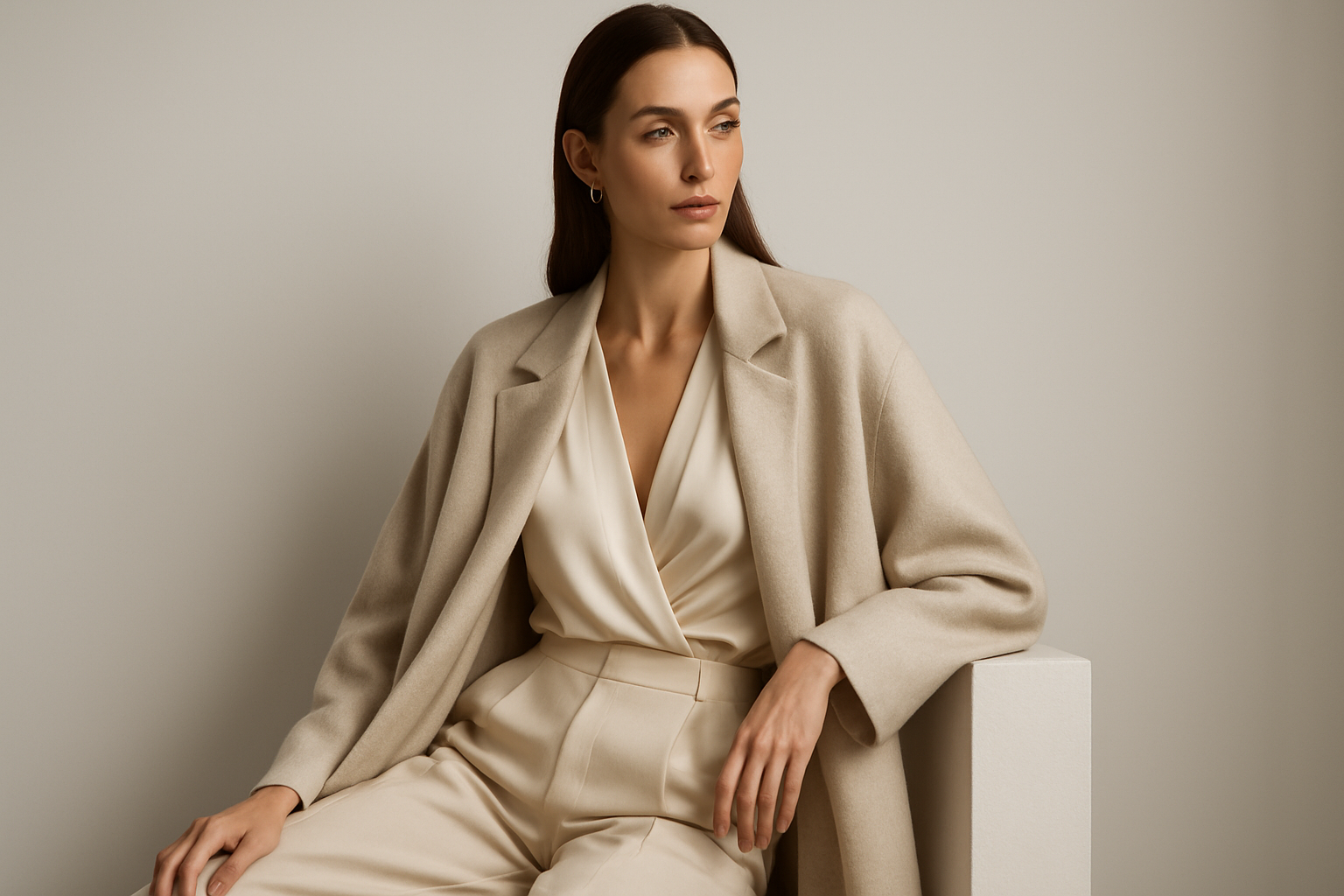 a clean simple elegant luxury model fashion shoot