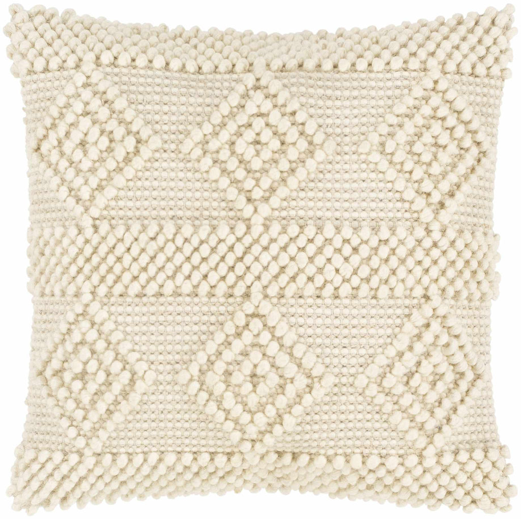 Alveley White Geometric Textured Throw Pillow