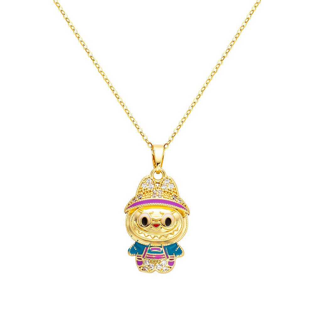 bts x Labubu Bejeweled Pendant Necklace-2