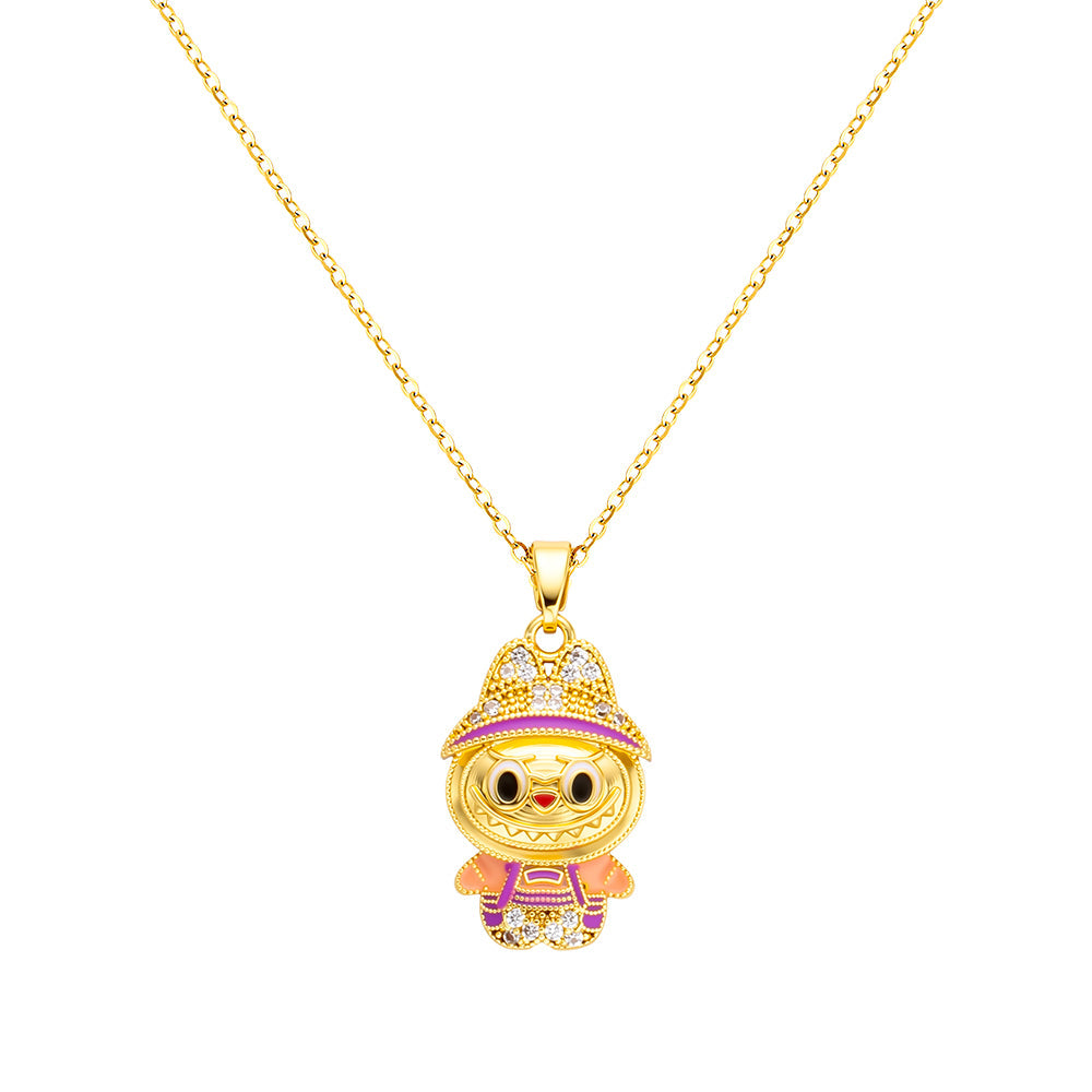 bts x Labubu Bejeweled Pendant Necklace-3