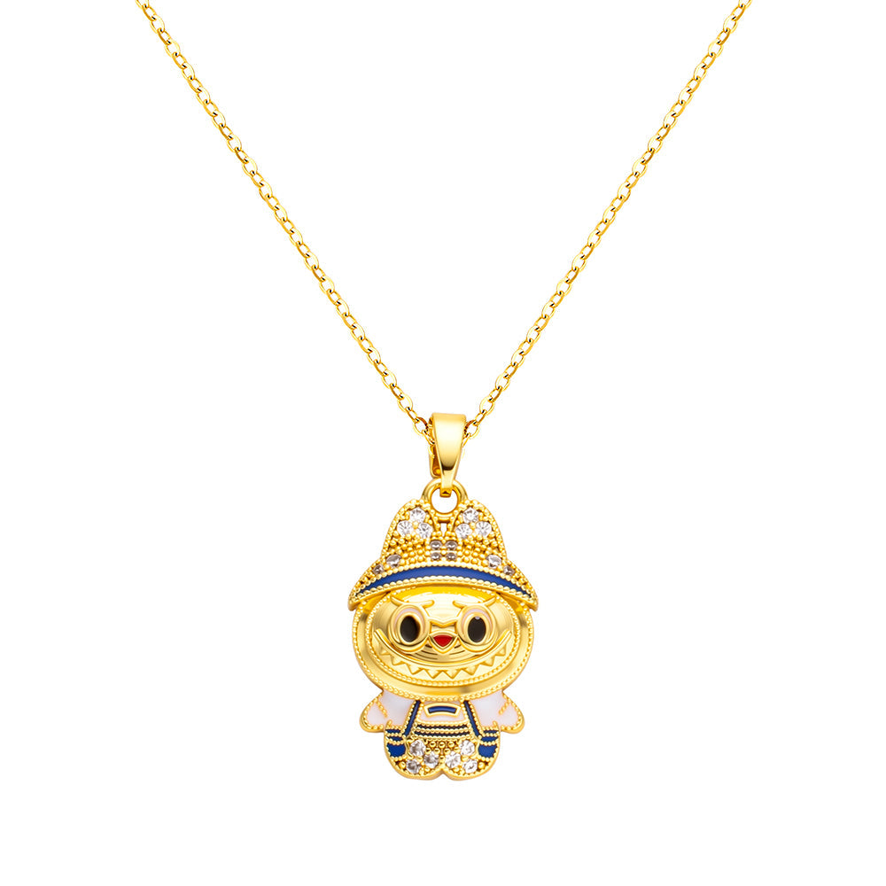 bts x Labubu Bejeweled Pendant Necklace-7
