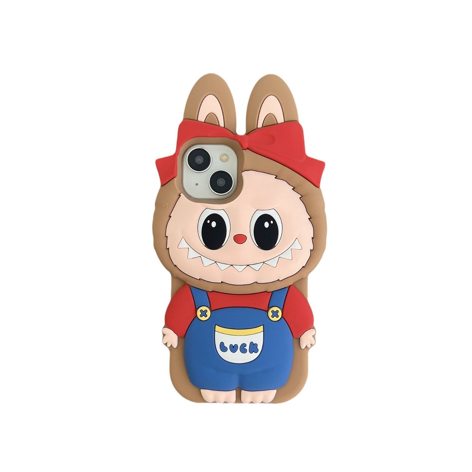 Cherry Bow Labubu Silicone Phone Case-0