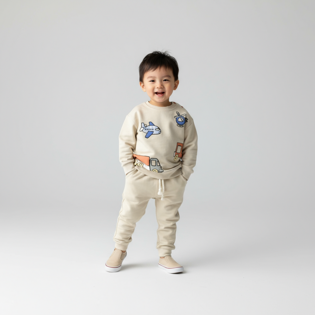 Travel Boy Cotton Joggers Set-0