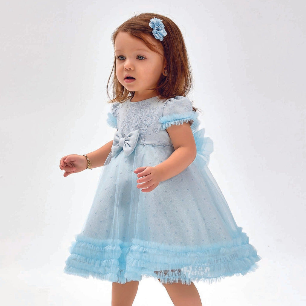 Baby Blue Girls Formal Dress-0