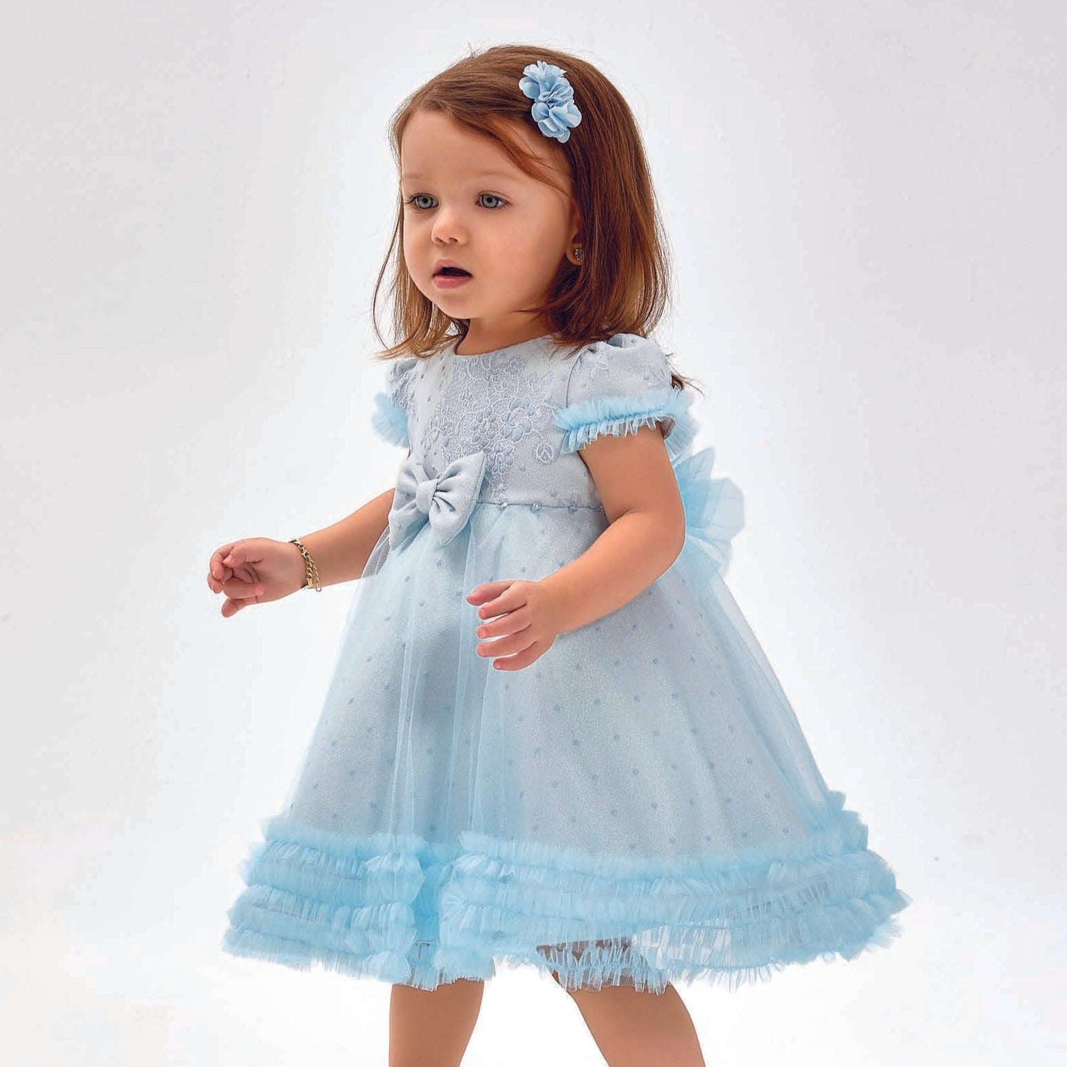 Baby Blue Girls Formal Dress-0