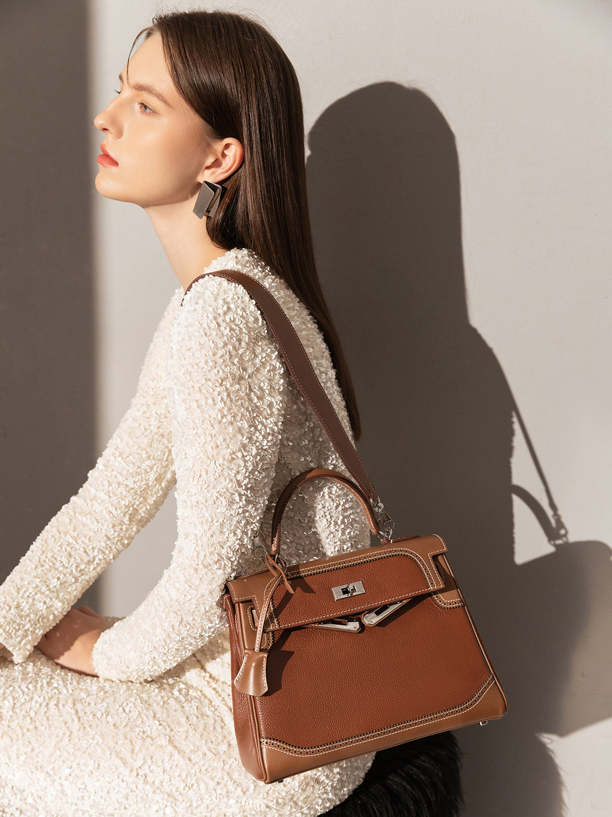 Los Altos Top Handle Leather Bag