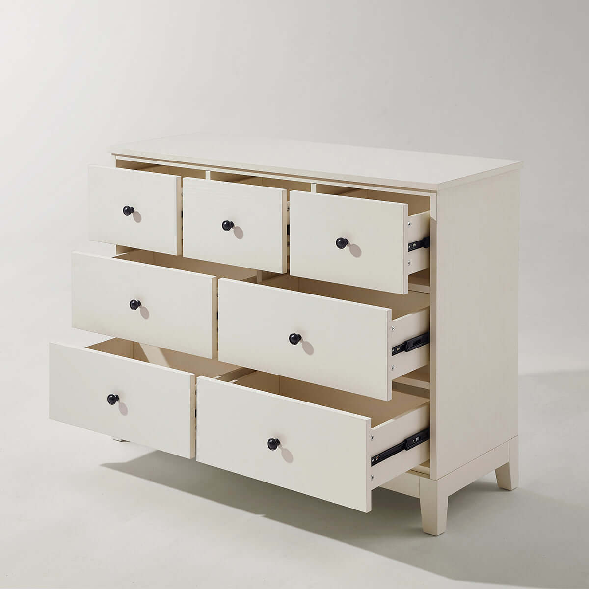 Minimalist Cream 7 Drawer Storage Cabinet