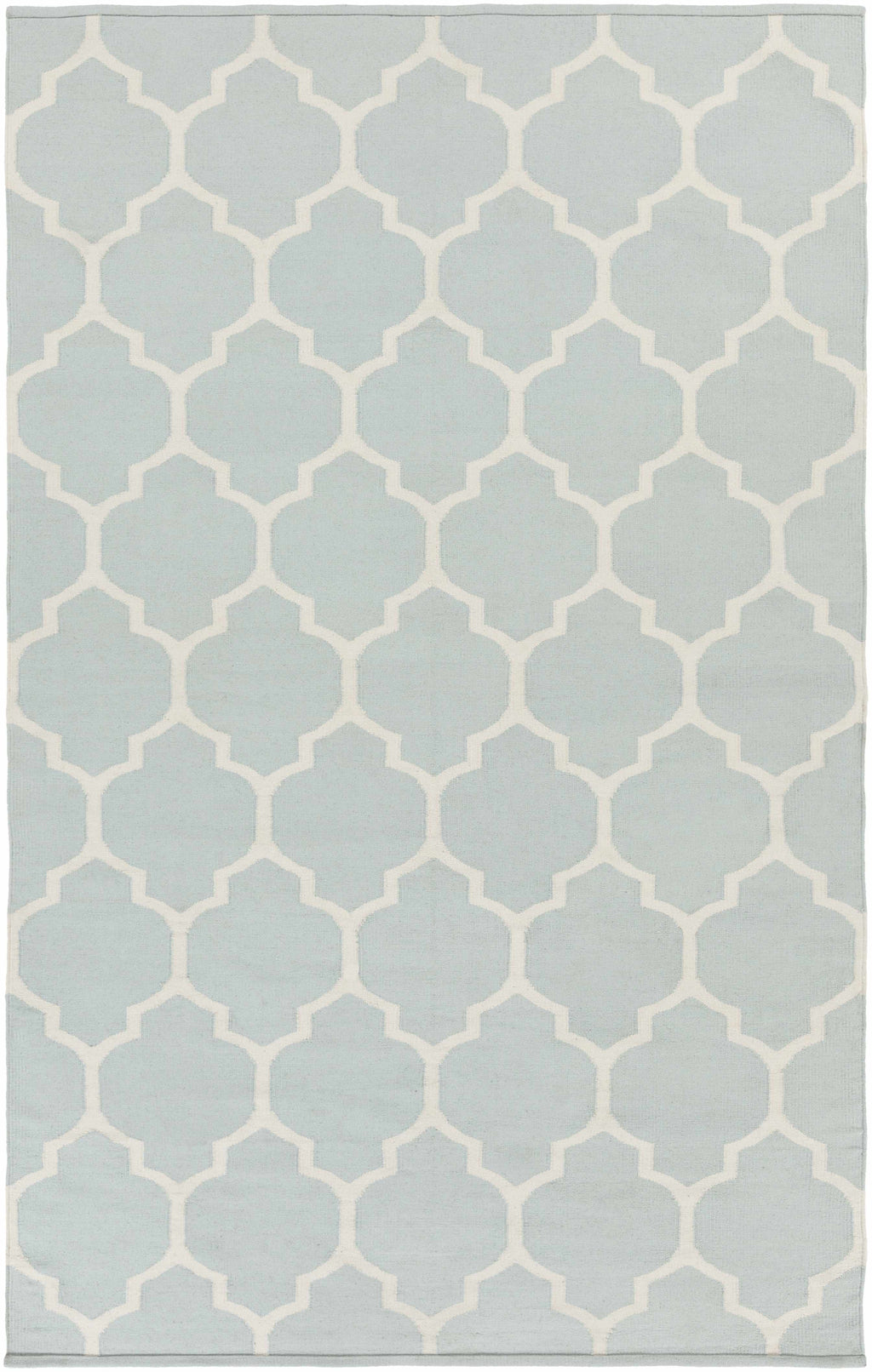 Ragan Ice Blue Trellis Cotton Rug