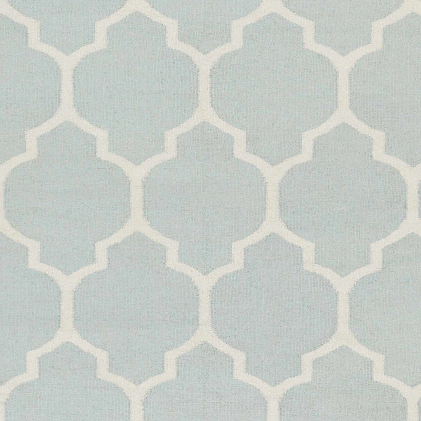Ragan Ice Blue Trellis Cotton Rug