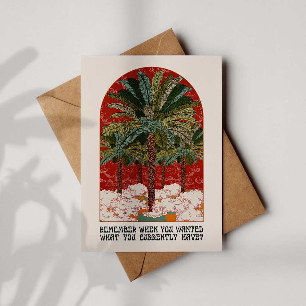 'Remember When' Retro Palm Tree A6 Greetings Card | Fully Recycled-0