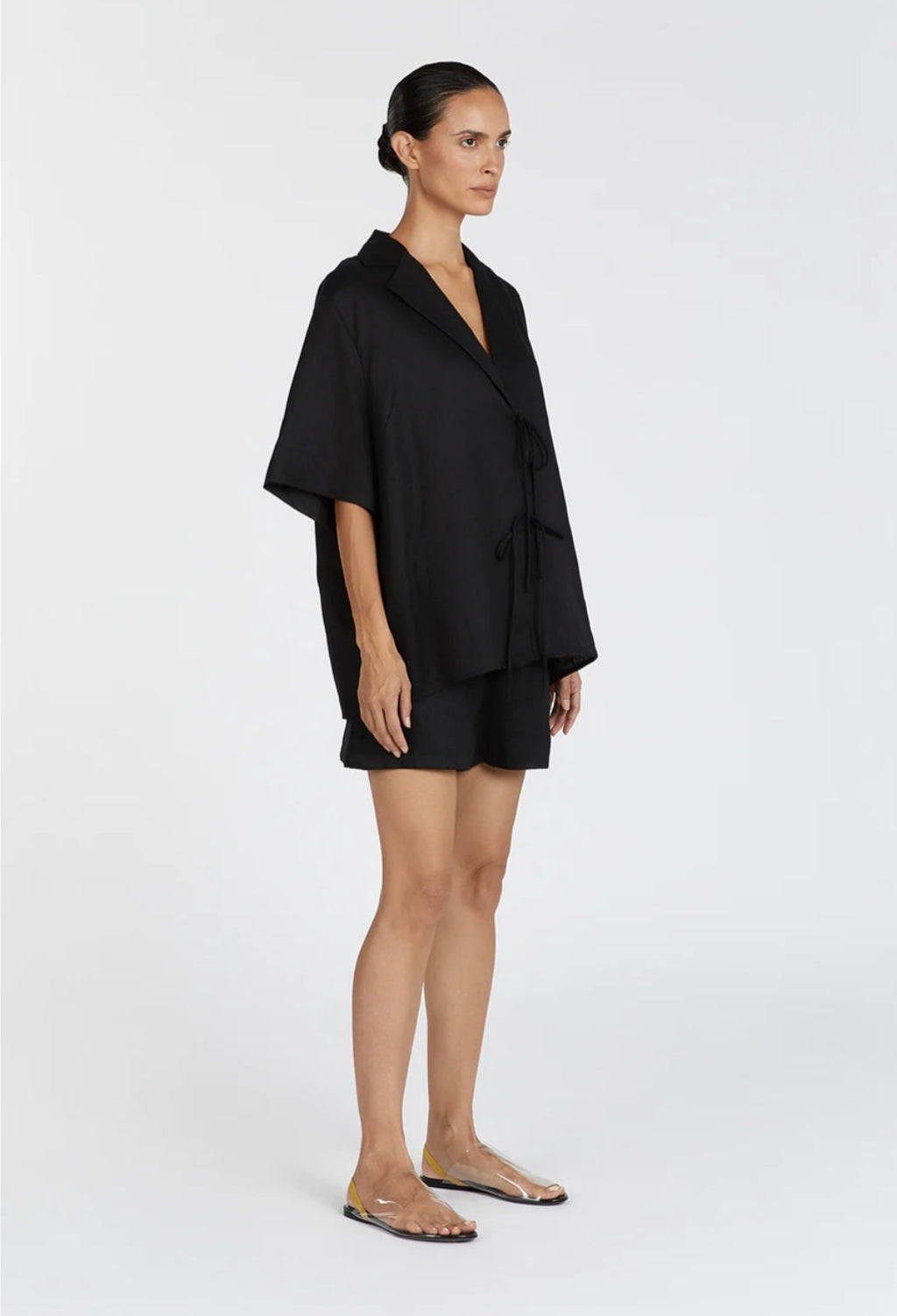 Black Linen Top | Linen Top | Shirt Top | Summer Top | 100% Organic Linen-3